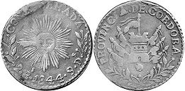 Argentina moneda Córdoba 2 reales 1844