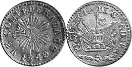 Argentina moneda Córdoba 2 reales 1849