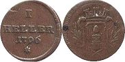 Moneda Augsburgo 1 heller 1796