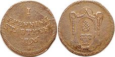 Moneda Augsburgo 1 Pfennig 1796