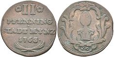 Moneda Augsburgo 2 Pfennig 1763