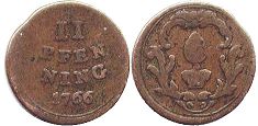 Moneda Augsburgo 2 Pfennig 1766