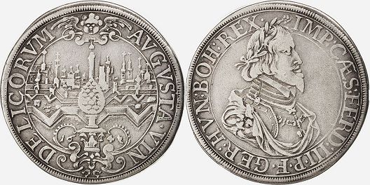 Moneda Augsburgo tálero 1641