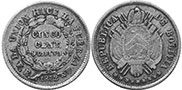 moneda Bolivia 5 centavos 1872