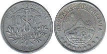 moneda Bolivia 10 centavos 1942