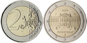 República Federal de Alemania Moneda 2 euro 2019