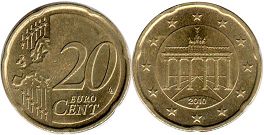 República Federal de Alemania Moneda 20 euro cent 2010