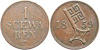 Moneda Bremen 1 schwaren 1859