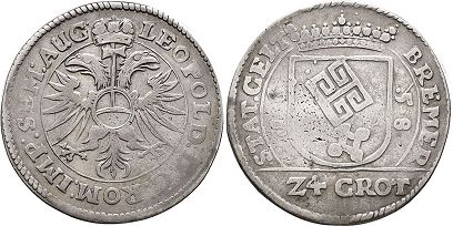Moneda Bremen 24 grote 1658