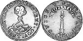 Chile moneda 1/2 real 1833