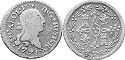 Chile moneda 1/4 real 1791