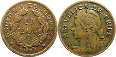 Chile moneda 1 centavo 1904