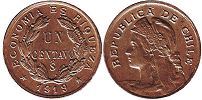 Chile moneda 1 centavo 1919
