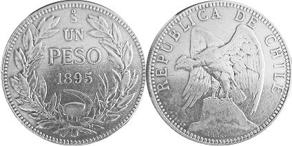 Chile moneda 1 peso 1895