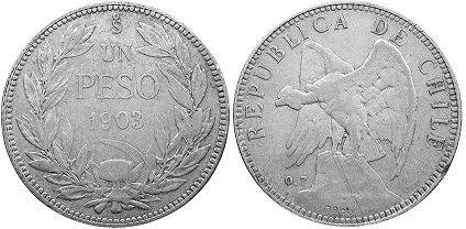 Chile moneda 1 peso 1903