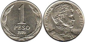Chile moneda 1 peso 1976