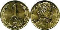 Chile moneda 1 peso 1989