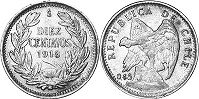Chile coin 10 centavos 1918