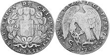 Chile moneda 2 reales 1845