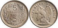 Chile coin 5 centavos 1922