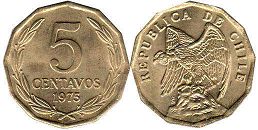 Chile moneda 5 centavos 1975
