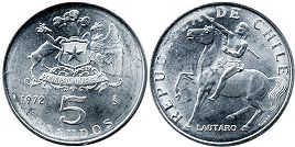 Chile moneda 5 escudos 1972