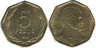 Chile moneda 5 pesos 1998