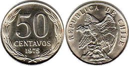 Chile moneda 50 centavos 1975