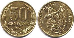 Chile moneda 50 centavos 1979