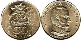 Chile coin 50 centesimos 1971