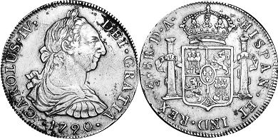 Chile moneda 8 reales 1790