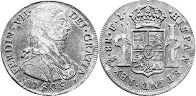 Chile moneda 8 reales 1809