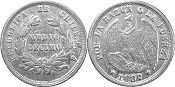 Chile moneda medio decimo 1887