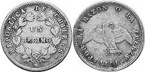Chile moneda un decimo 1861