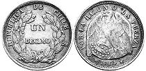 Chile moneda un decimo 1864