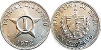 moneda Cuba 1 centavo 1972