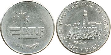 coin Cuba 1 peso 1981