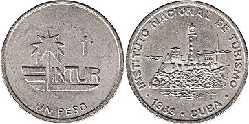moneda Cuba 1 peso 1989