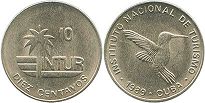 moneda Cuba 10 centavos 1989