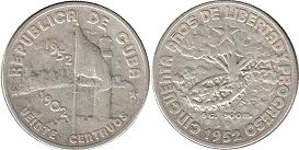 moneda Cuba 20 centavos 1952