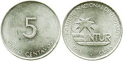 coin Cuba 5 centavos 1988