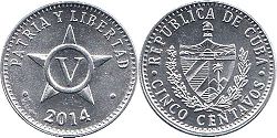 coin Cuba 5 centavos 2014