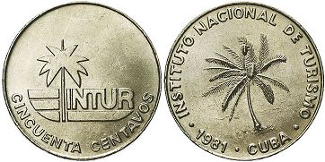 moneda Cuba 50 centavos 1981