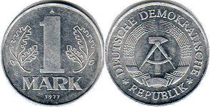 Moneda Alemania del Este 1 mark 1977