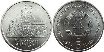Moneda Alemania del Este 5 mark 1972
