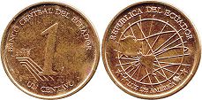 moneda Ecuador 1 centavo 2003