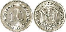 moneda Ecuador 10 centavos 1976