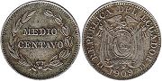 moneda Ecuador 1/2 centavo 1909