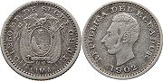 moneda Ecuador 1/2 decimo 1902