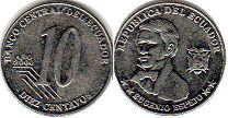 moneda Ecuador 10 centavos 2000